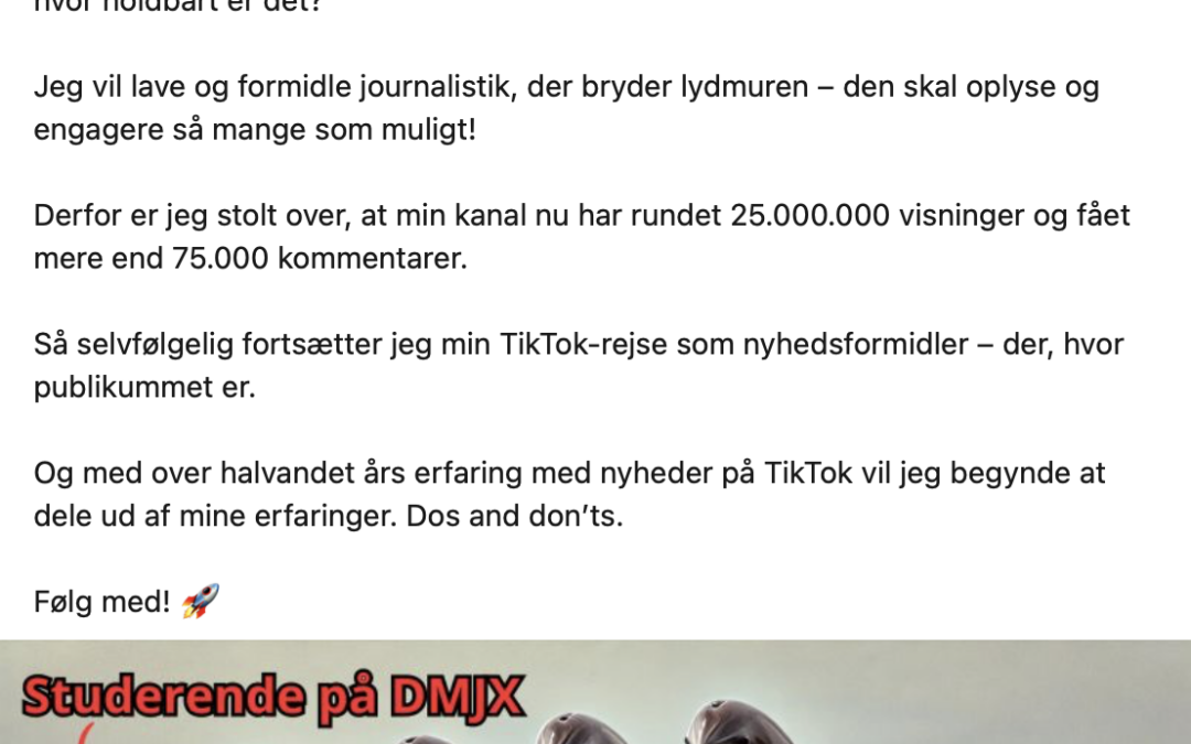 Frede laver TikTok-nyheder: ”De mener, jeg ødelægger journalistikken og gør verden til et dårligere sted”